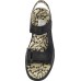 e2076 Black Faux Ostrich Ladies Golf Sandal